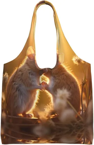 Rats in Love Printed Single Shoulder Commuter Canvas Bag, Grocery Shopping Bag, Daily Use Canvas Bag