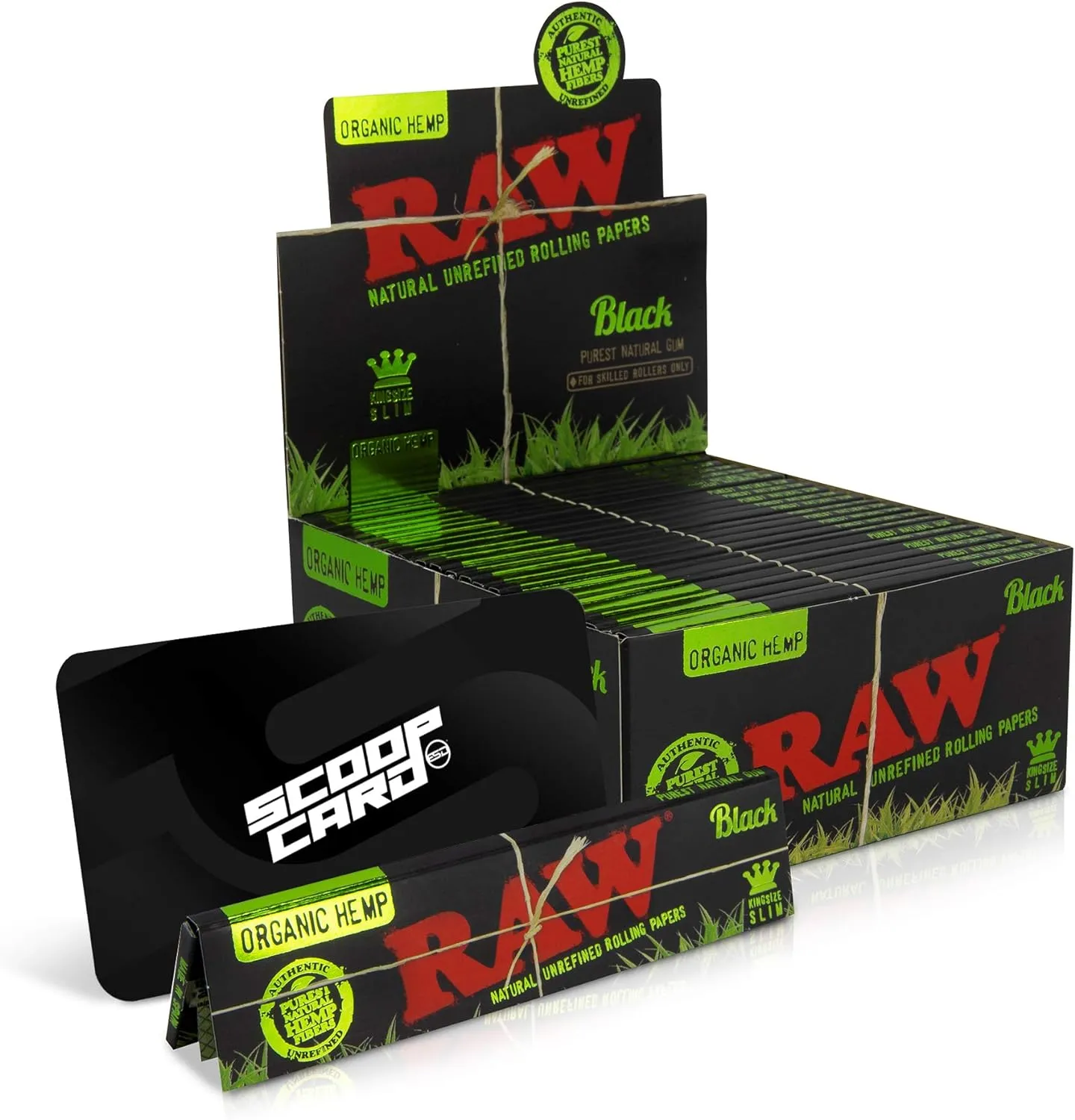 RAW Black King Size Rolling Paper | 50 Packs | 32 Sheets Per Pack of Organic King Sized Black Series Rolling Paper Double Pressed
