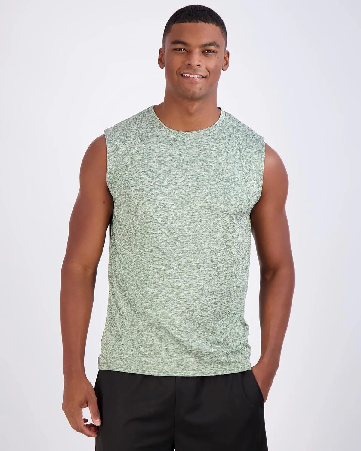 Real Essentials 3 & 5 Pack: Men's Dry-Fit Active Muscle Tank Top - Standard and Big & Tall Sizes (S-5XLT)