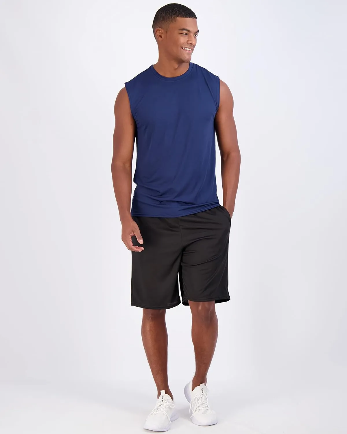 Real Essentials 3 & 5 Pack: Men's Dry-Fit Active Muscle Tank Top - Standard and Big & Tall Sizes (S-5XLT)