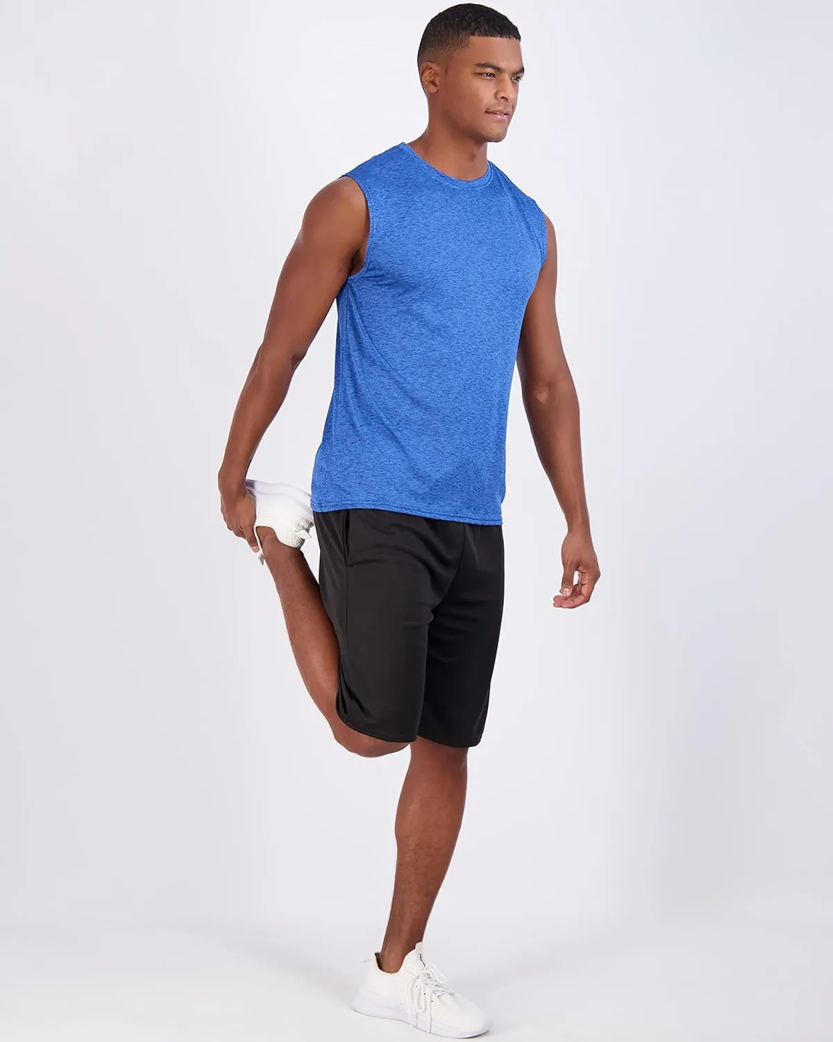 Real Essentials 3 & 5 Pack: Men's Dry-Fit Active Muscle Tank Top - Standard and Big & Tall Sizes (S-5XLT)