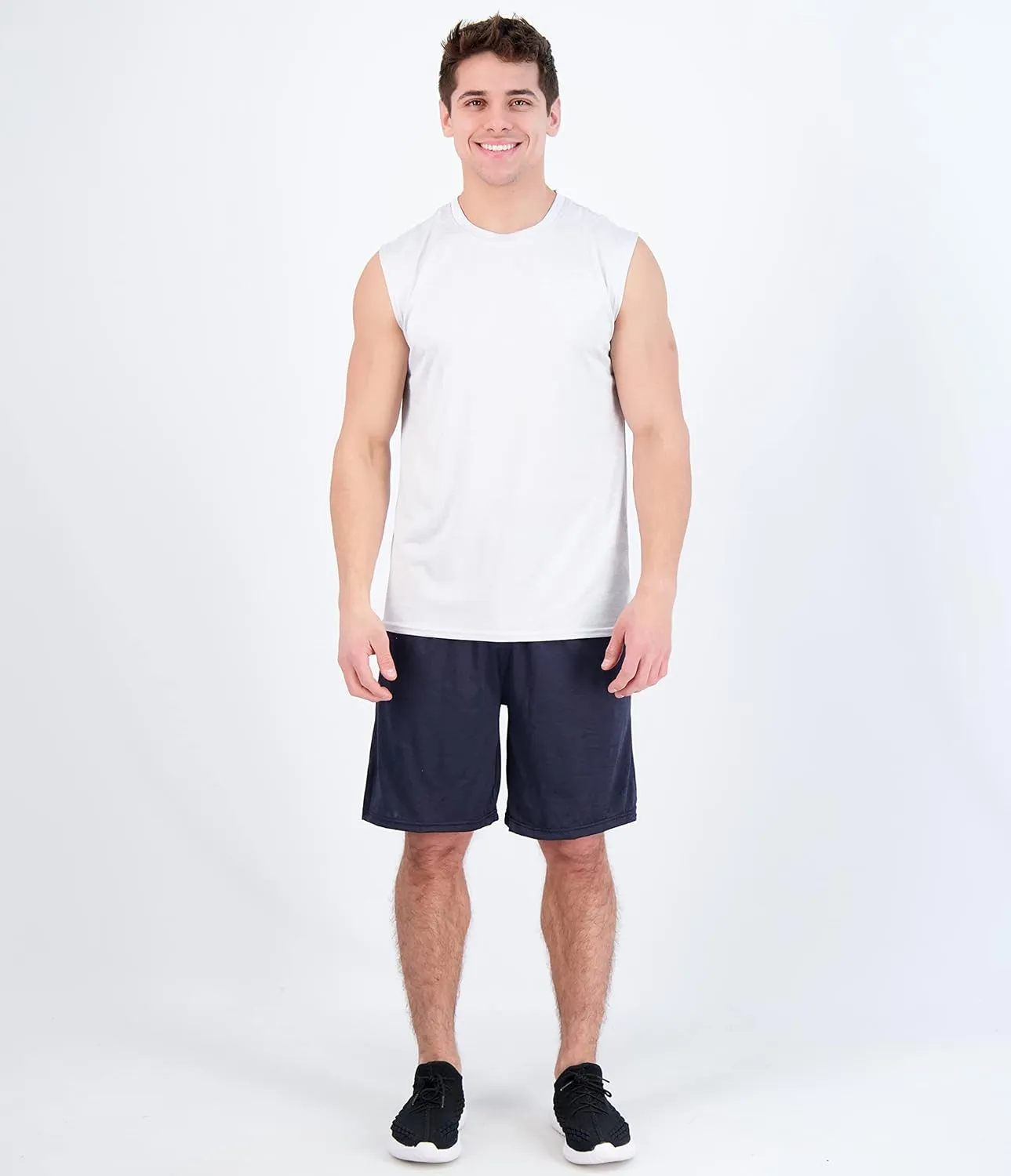Real Essentials 3 & 5 Pack: Men's Dry-Fit Active Muscle Tank Top - Standard and Big & Tall Sizes (S-5XLT)