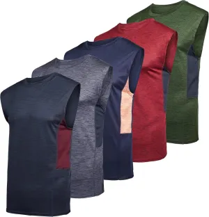 Real Essentials 3 & 5 Pack: Men's Dry-Fit Active Muscle Tank Top - Standard and Big & Tall Sizes (S-5XLT)