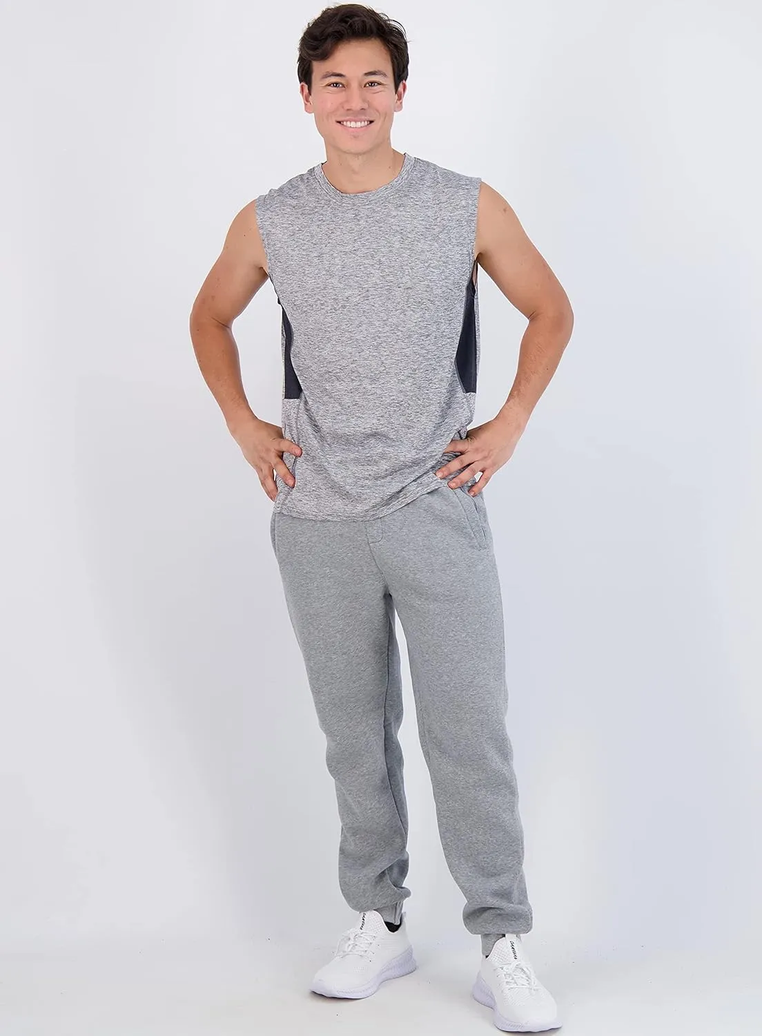 Real Essentials 3 & 5 Pack: Men's Dry-Fit Active Muscle Tank Top - Standard and Big & Tall Sizes (S-5XLT)