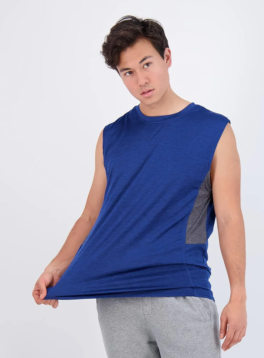 Real Essentials 3 & 5 Pack: Men's Dry-Fit Active Muscle Tank Top - Standard and Big & Tall Sizes (S-5XLT)