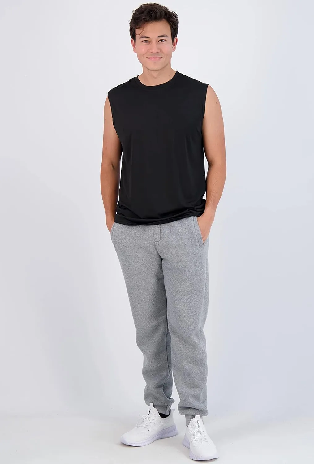 Real Essentials 3 & 5 Pack: Men's Dry-Fit Active Muscle Tank Top - Standard and Big & Tall Sizes (S-5XLT)