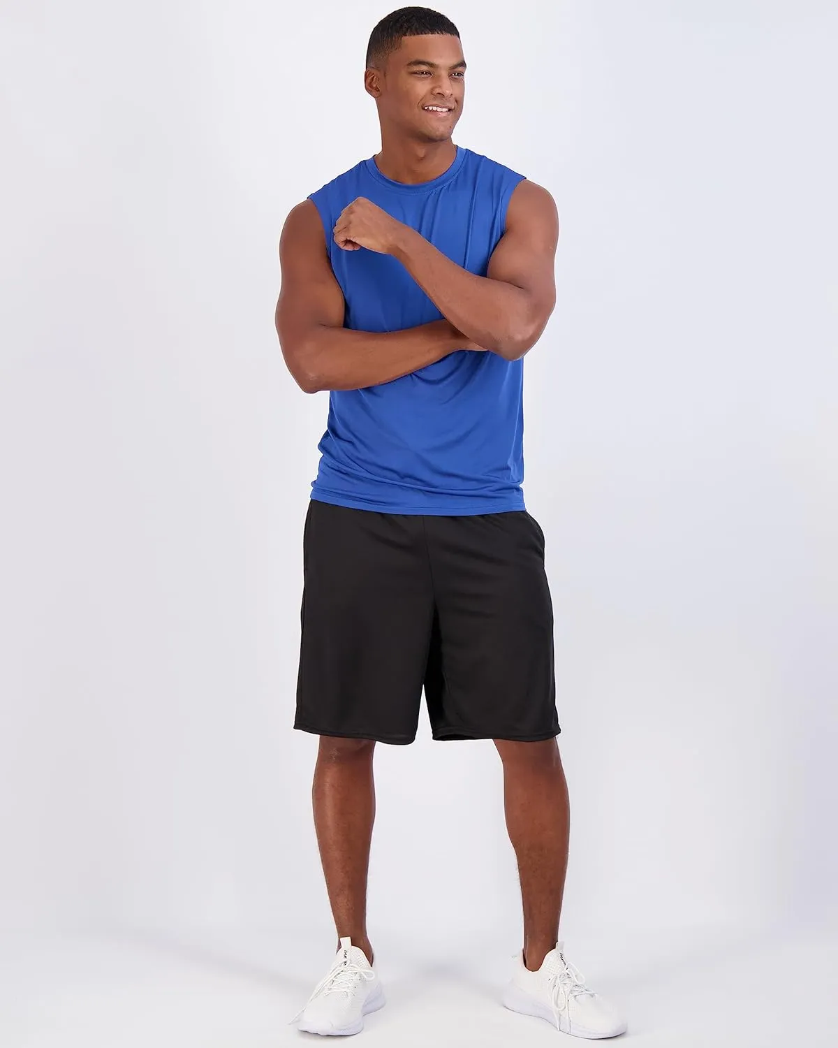 Real Essentials 3 & 5 Pack: Men's Dry-Fit Active Muscle Tank Top - Standard and Big & Tall Sizes (S-5XLT)