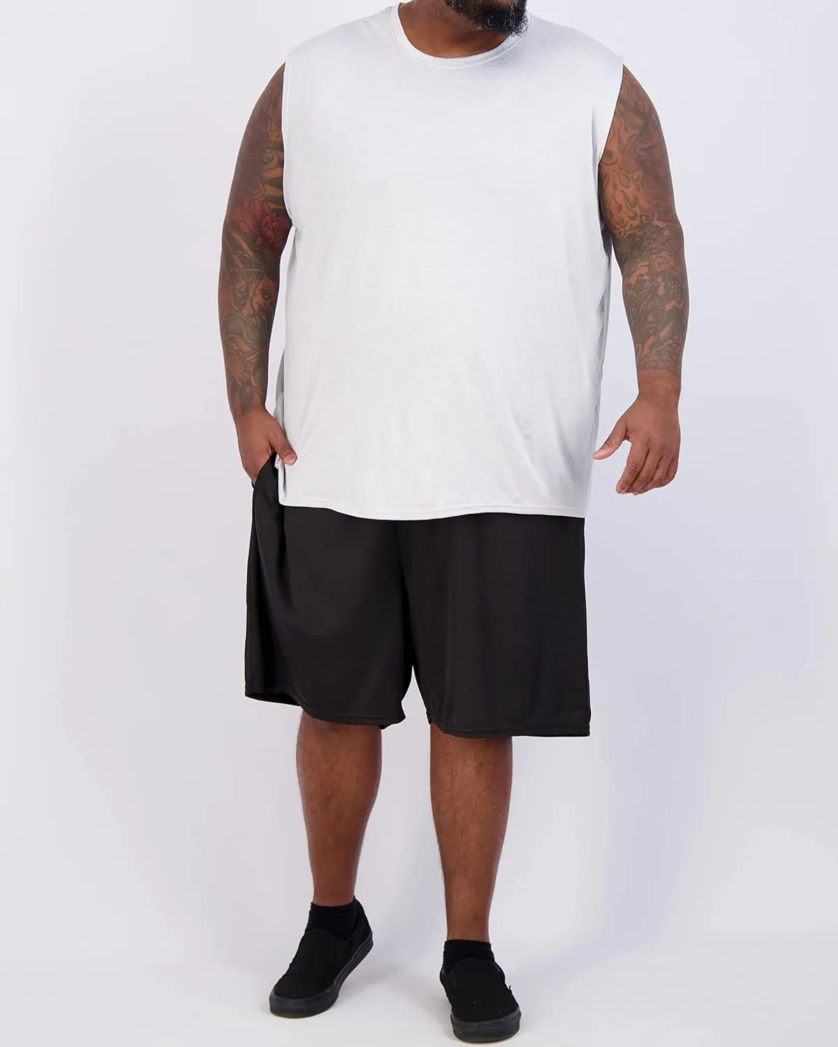 Real Essentials 3 & 5 Pack: Men's Dry-Fit Active Muscle Tank Top - Standard and Big & Tall Sizes (S-5XLT)