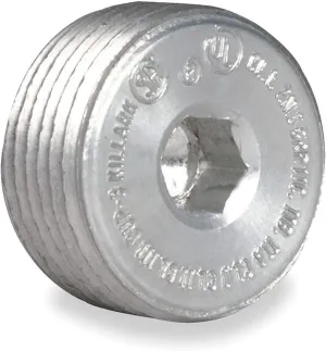 Recessed Plug, Aluminum, Male Connection, 3/4" Conduit Size - CUP-2, 5 packs