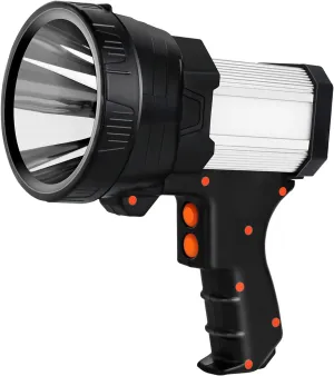 Rechargeable Spotlight,Super Bright 6000 Lumens LED Searchlight Handheld,Foldable Tripod and Storage Bag,Flashlight Power Bank Function Outdoor Spotlight Flashlight Camping Flood searchlight