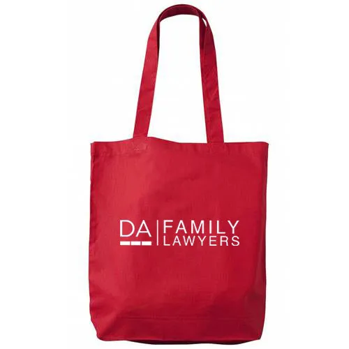 Red Cotton Tote Bag with Base Gusset