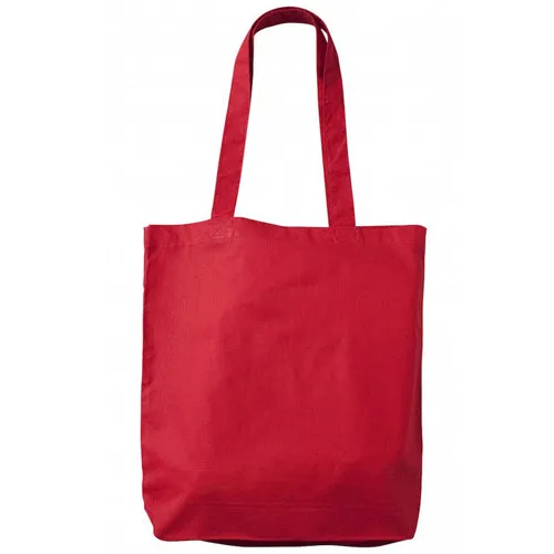 Red Cotton Tote Bag with Base Gusset
