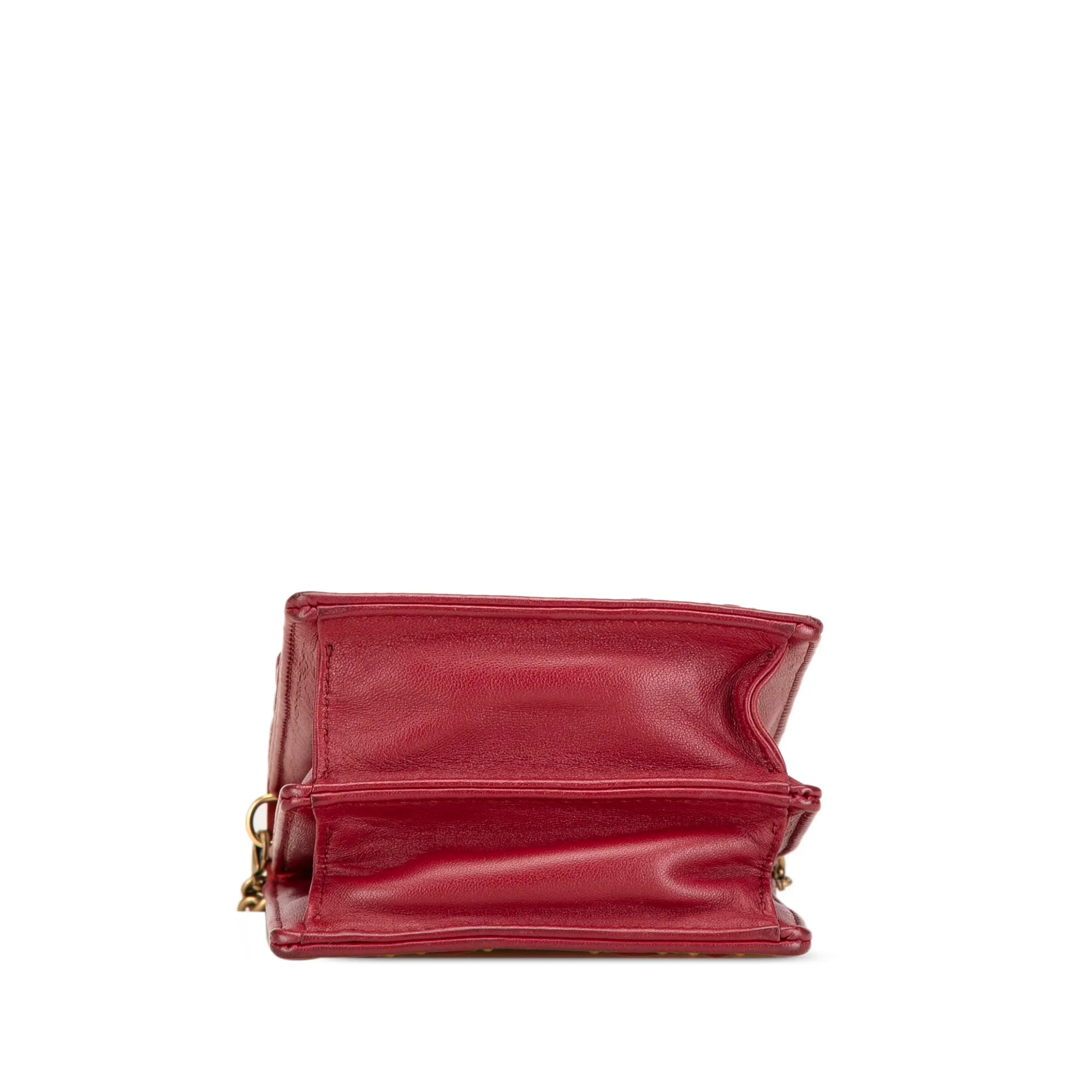 Red Dior Studded Lambskin Vertical Diorama Bag