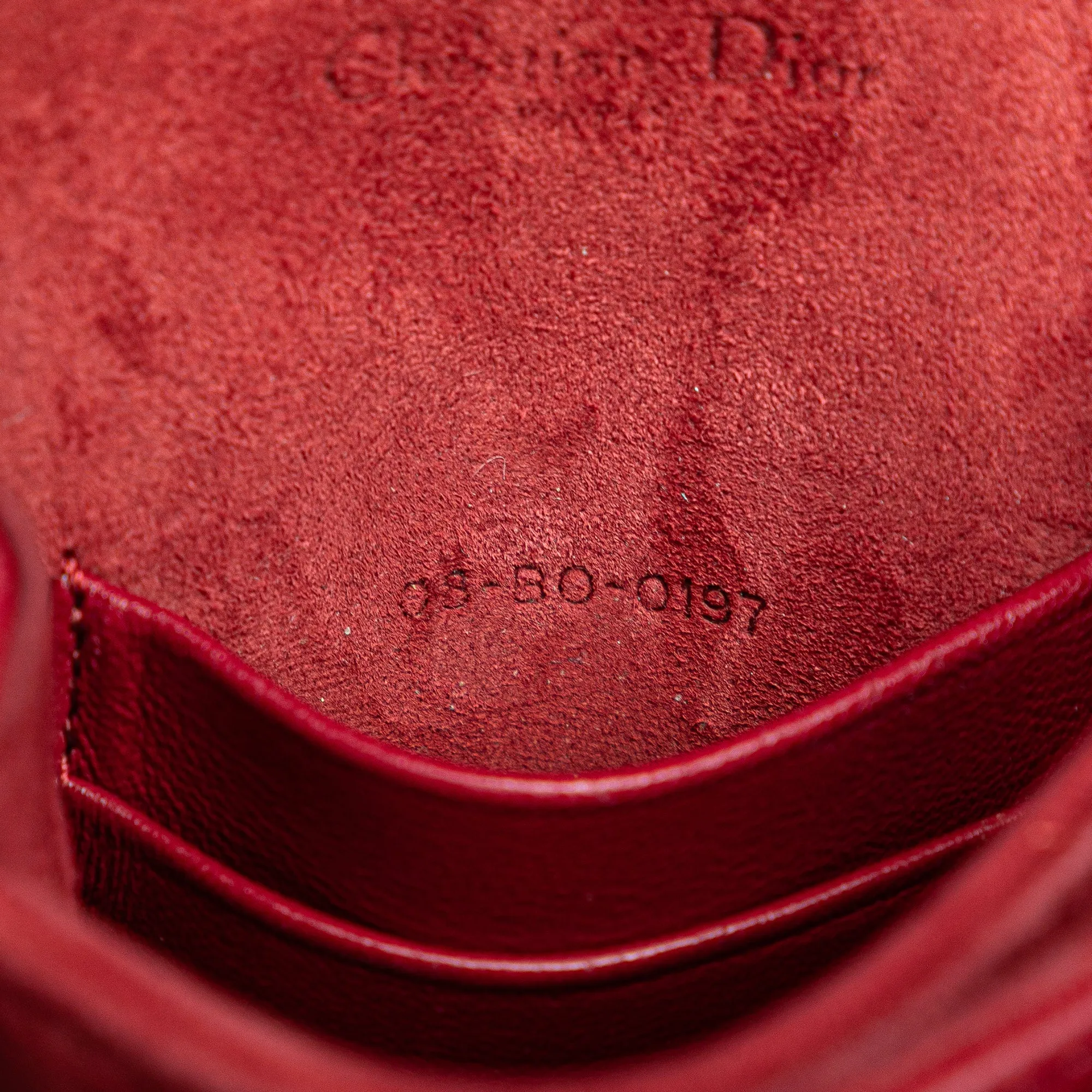 Red Dior Studded Lambskin Vertical Diorama Bag