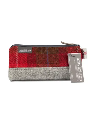 Red Harris Tweed Cosmetic Bags