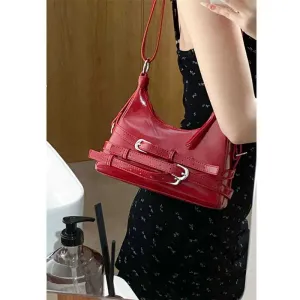 Red Mini Shoulder Tote Bag for Women