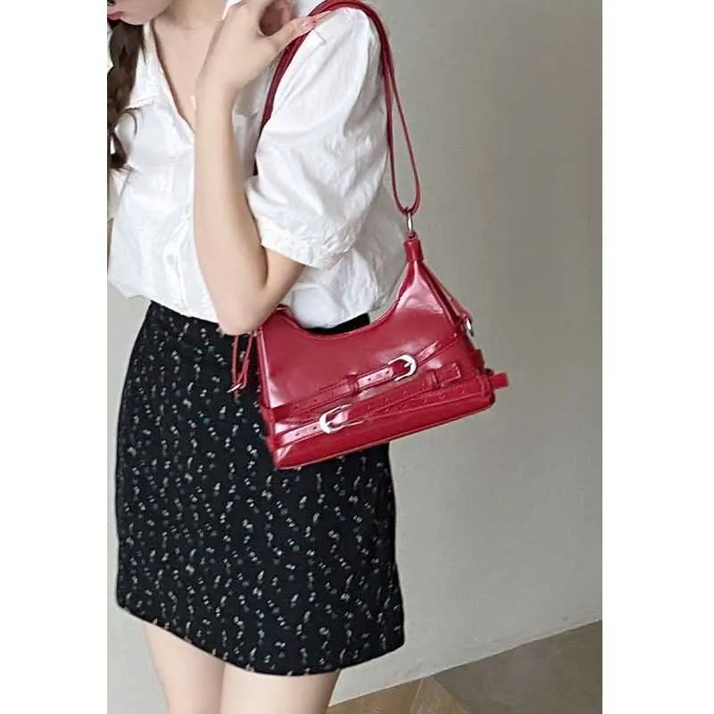 Red Mini Shoulder Tote Bag for Women