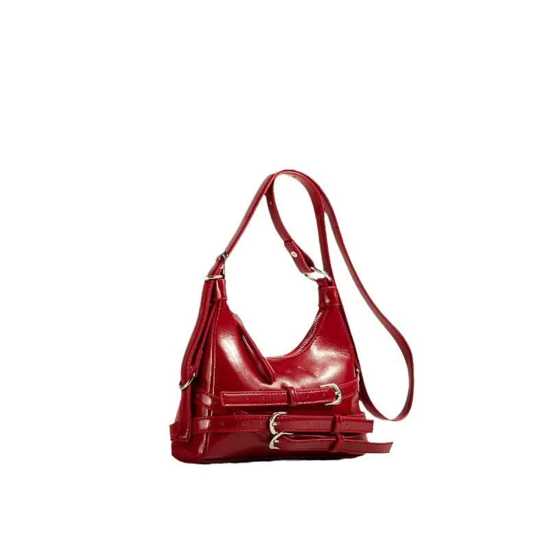Red Mini Shoulder Tote Bag for Women