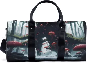 red mushroom jellyfish forest fantasy Travel Duffel Bag for Woman Weekender Bag Man Tote Gym Bag Sport Gym Bag Hospital Bag for Labor and Delivery Overnight Bag Luggage Bag