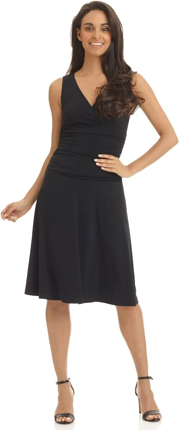 Rekucci Women's Slimming Sleeveless Fit-and-Flare Tummy Control Dress
