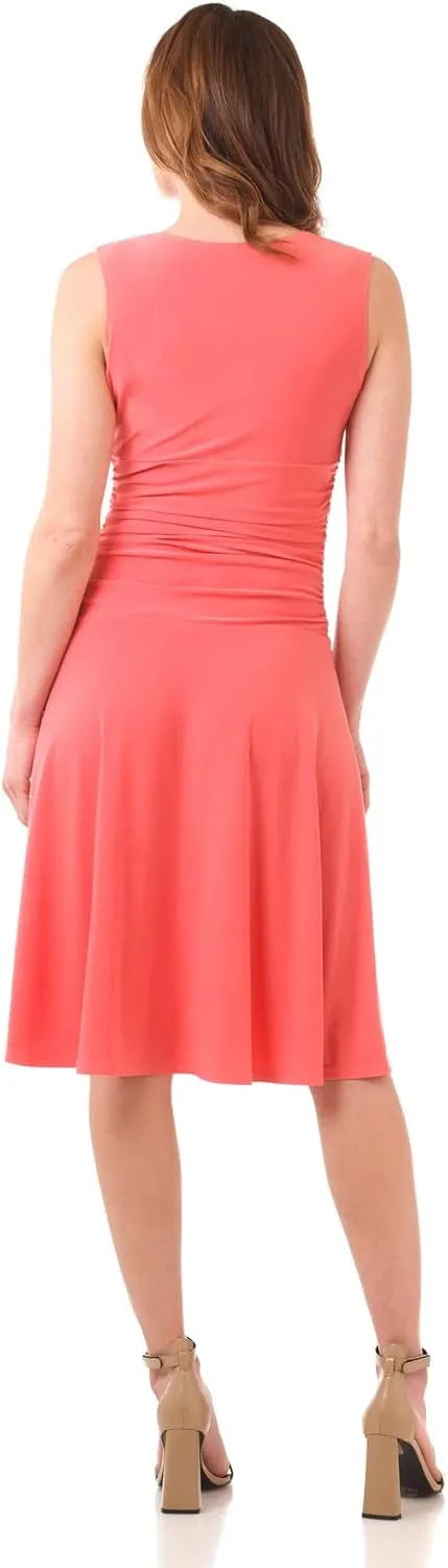 Rekucci Women's Slimming Sleeveless Fit-and-Flare Tummy Control Dress