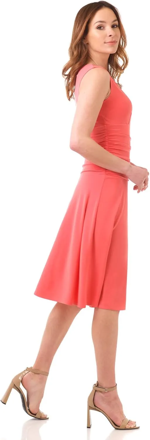 Rekucci Women's Slimming Sleeveless Fit-and-Flare Tummy Control Dress