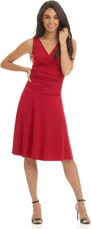 Rekucci Women's Slimming Sleeveless Fit-and-Flare Tummy Control Dress