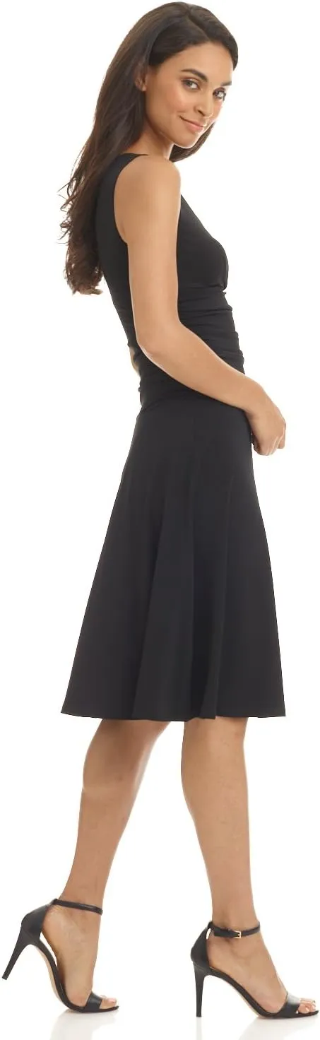 Rekucci Women's Slimming Sleeveless Fit-and-Flare Tummy Control Dress