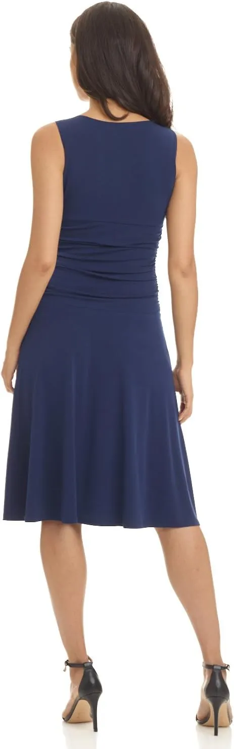 Rekucci Women's Slimming Sleeveless Fit-and-Flare Tummy Control Dress