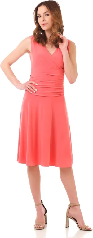 Rekucci Women's Slimming Sleeveless Fit-and-Flare Tummy Control Dress
