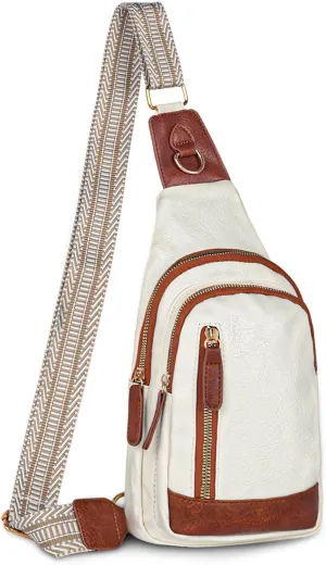 Relang Sling Bag for Women Crossbody, Leather Cross Body Fanny Packs for Women, Trendy Chest Bag for Travel and Daily Use