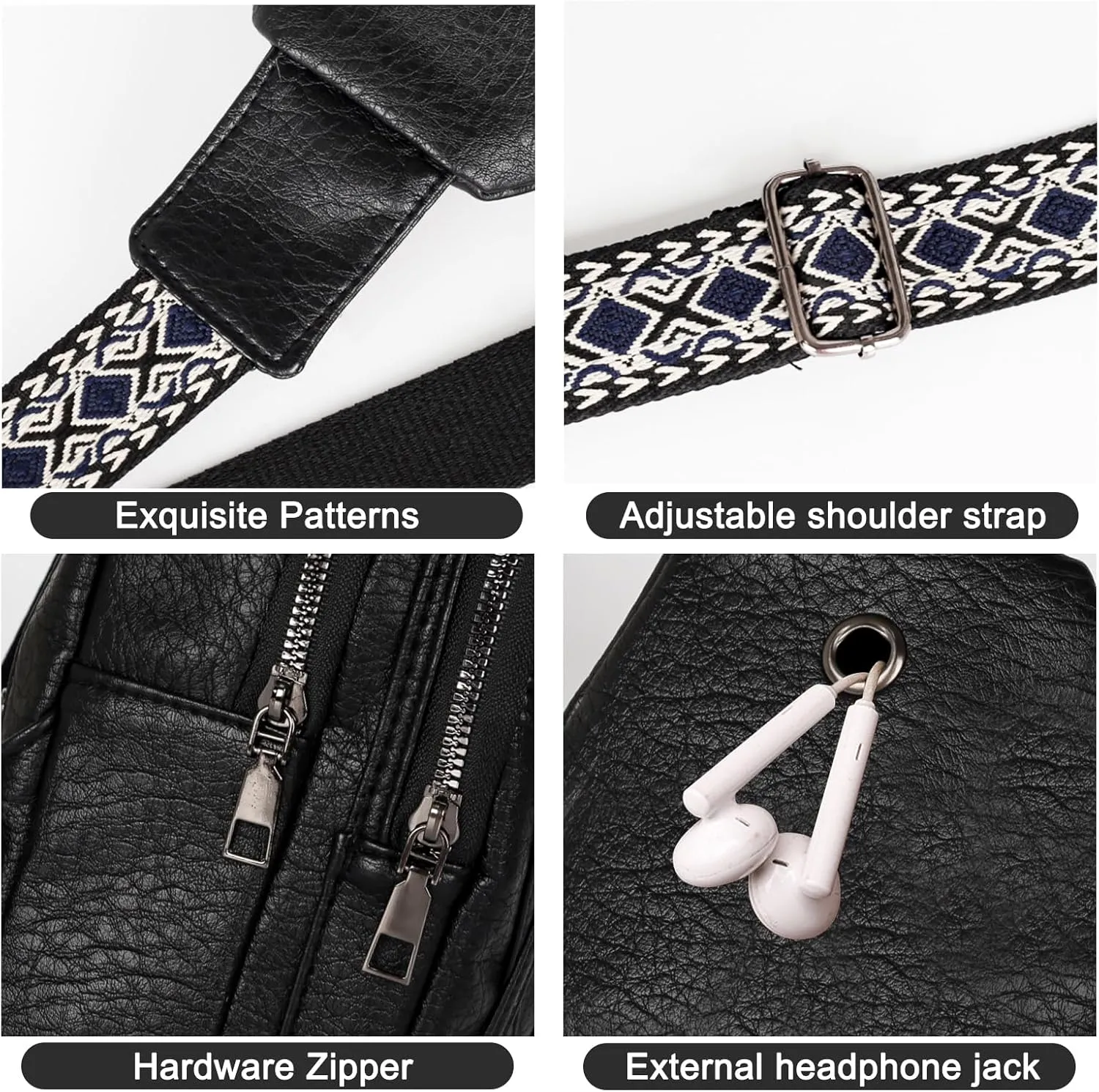 Relang Sling Bag for Women Crossbody, Leather Cross Body Fanny Packs for Women, Trendy Chest Bag for Travel and Daily Use