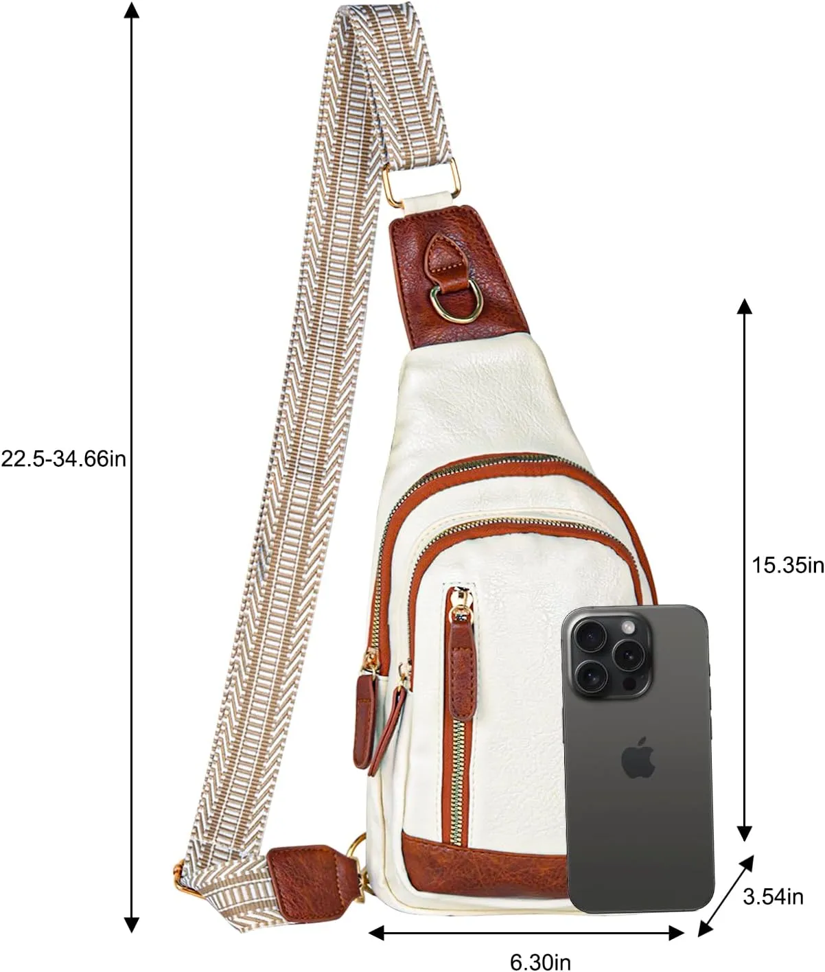 Relang Sling Bag for Women Crossbody, Leather Cross Body Fanny Packs for Women, Trendy Chest Bag for Travel and Daily Use
