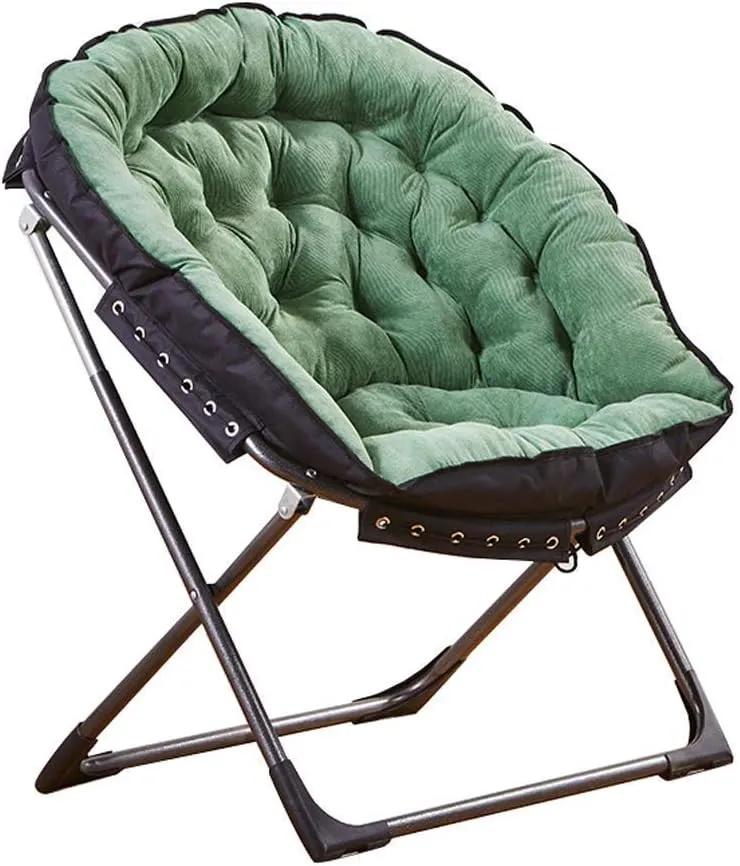Renovation House Folding Sun Loungers Moon Chair Padded Camping Chairs Outdoor Leisure Stools Foldable Portable | Fishing Chair (Color : 1)