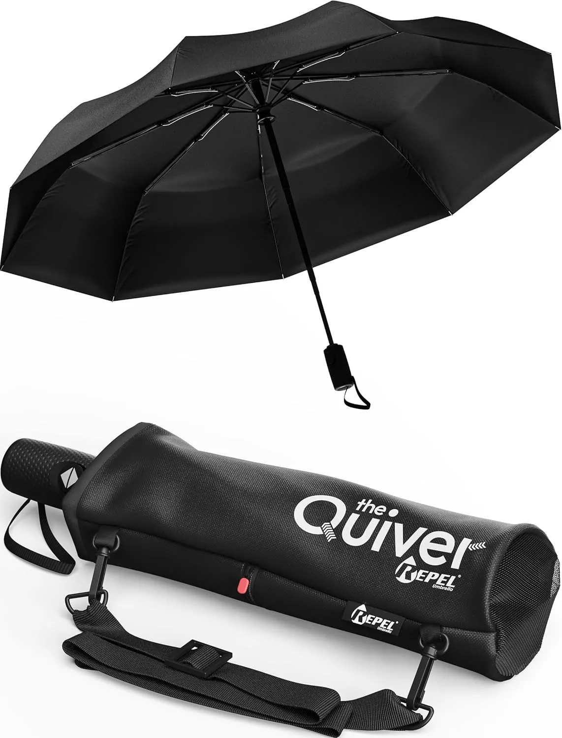 Repel Umbrella Windproof Travel Umbrellas for Rain - Easy Auto Open Close, Durable & Compact Umbrella, Strong Fiberglass Frame, Waterproof Canopy - Backpack, Purse, Portable Umbrella for Travel