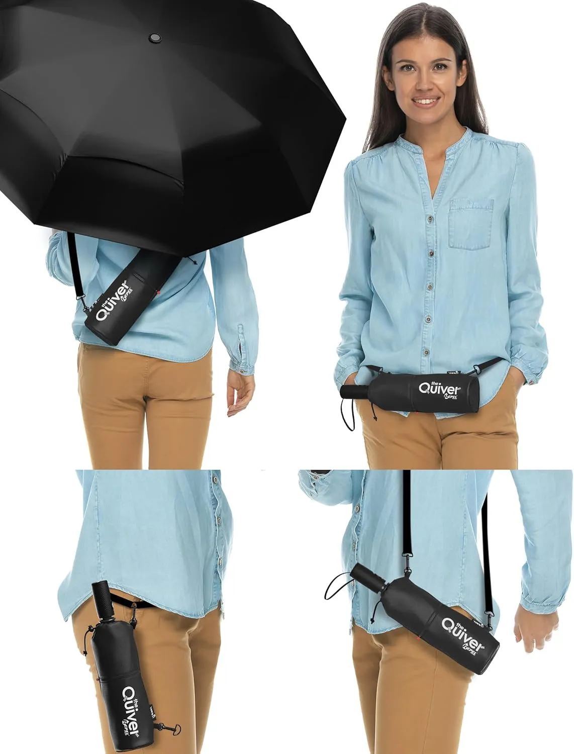 Repel Umbrella Windproof Travel Umbrellas for Rain - Easy Auto Open Close, Durable & Compact Umbrella, Strong Fiberglass Frame, Waterproof Canopy - Backpack, Purse, Portable Umbrella for Travel