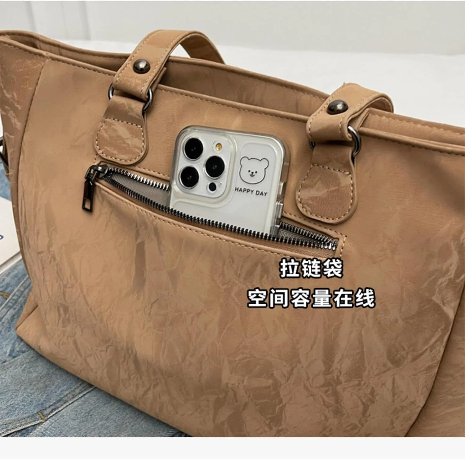 Retro Fashion Commuting Large Capacity Shoulder Bag Wasteland Style Crossbody Tote Bag For Women
