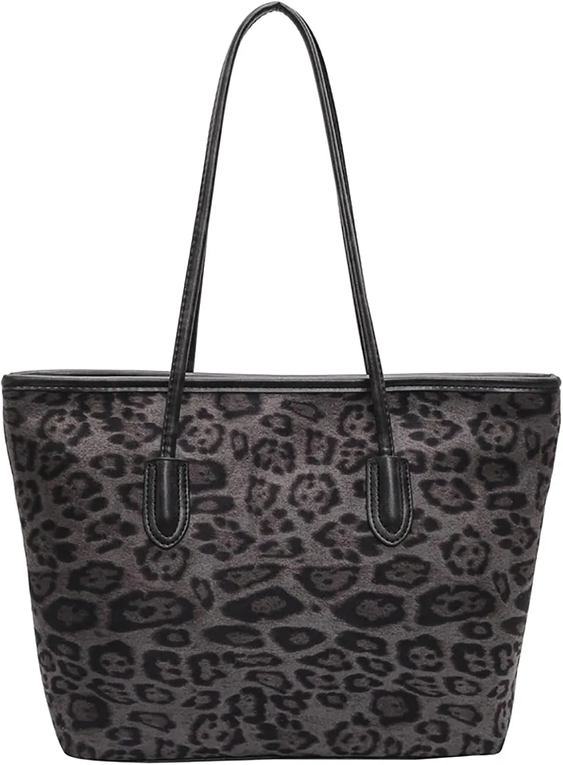 Retro leopard print large capacity bag for women, classic simple shoulder bag, high-end texture commuting tote bag