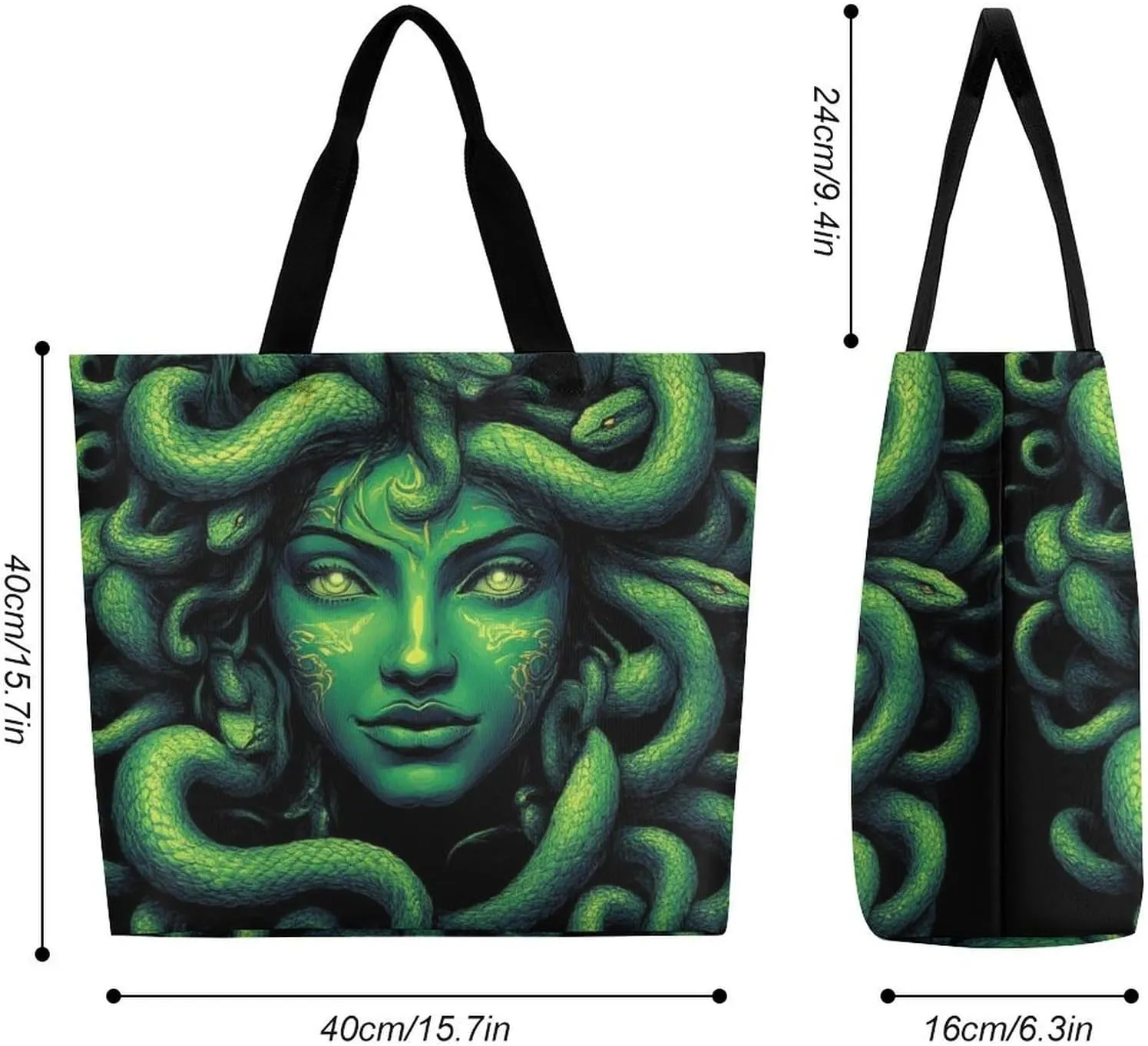 Reusable Grocery Bag for Women, Portable Large Shopping Storage Bag Casual Shoulder Handbags