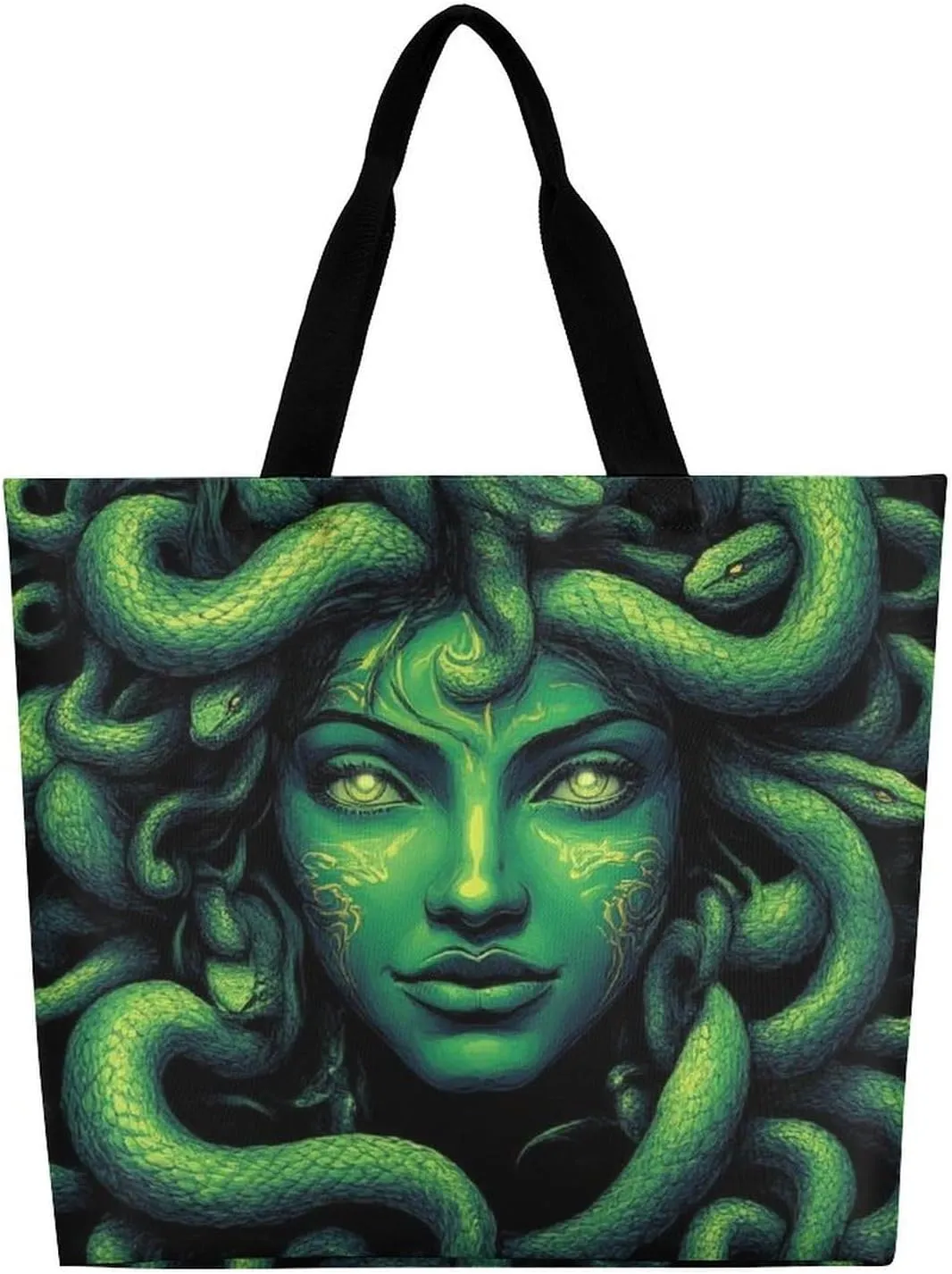 Reusable Grocery Bag for Women, Portable Large Shopping Storage Bag Casual Shoulder Handbags