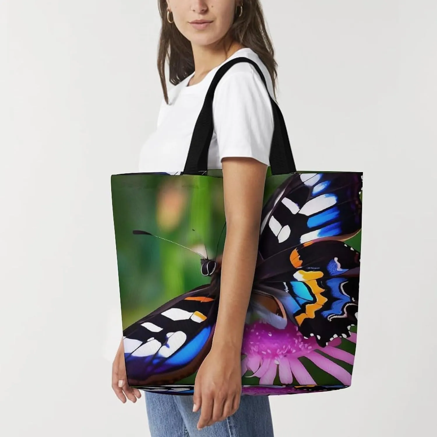Reusable Shopping Bags Blue Ridge Mountains Grocery Bag Foldable Washable Tote Bag