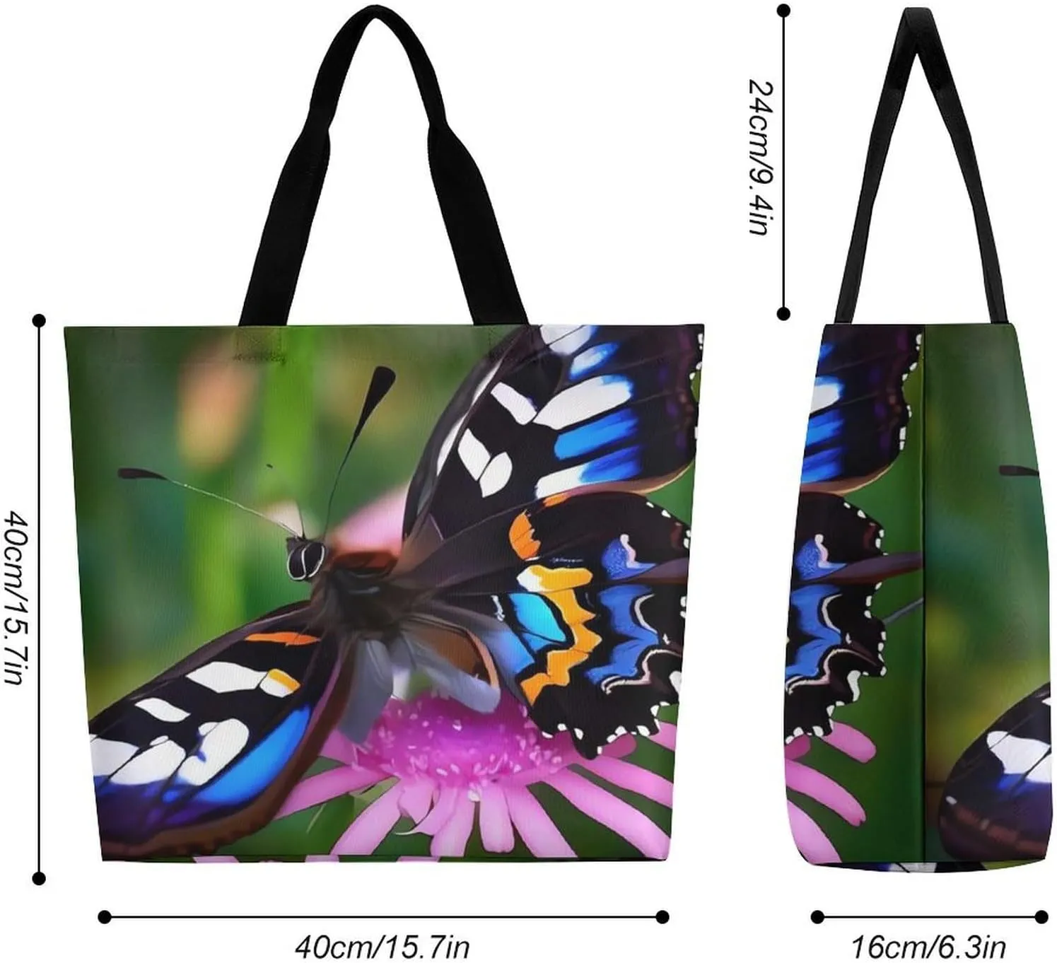 Reusable Shopping Bags Blue Ridge Mountains Grocery Bag Foldable Washable Tote Bag