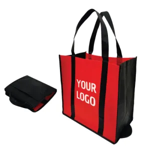 Reusable Shopping Bags Foldable Non-Woven Bag 15"W x 9"D x 15"H -80gsm