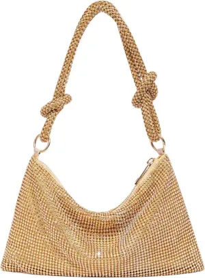 Rhinestone Purses for Women Handmade Party Shiny Hobo Bag Women's Evening Bag for Formal Wedding Cocktail Prom Party Club