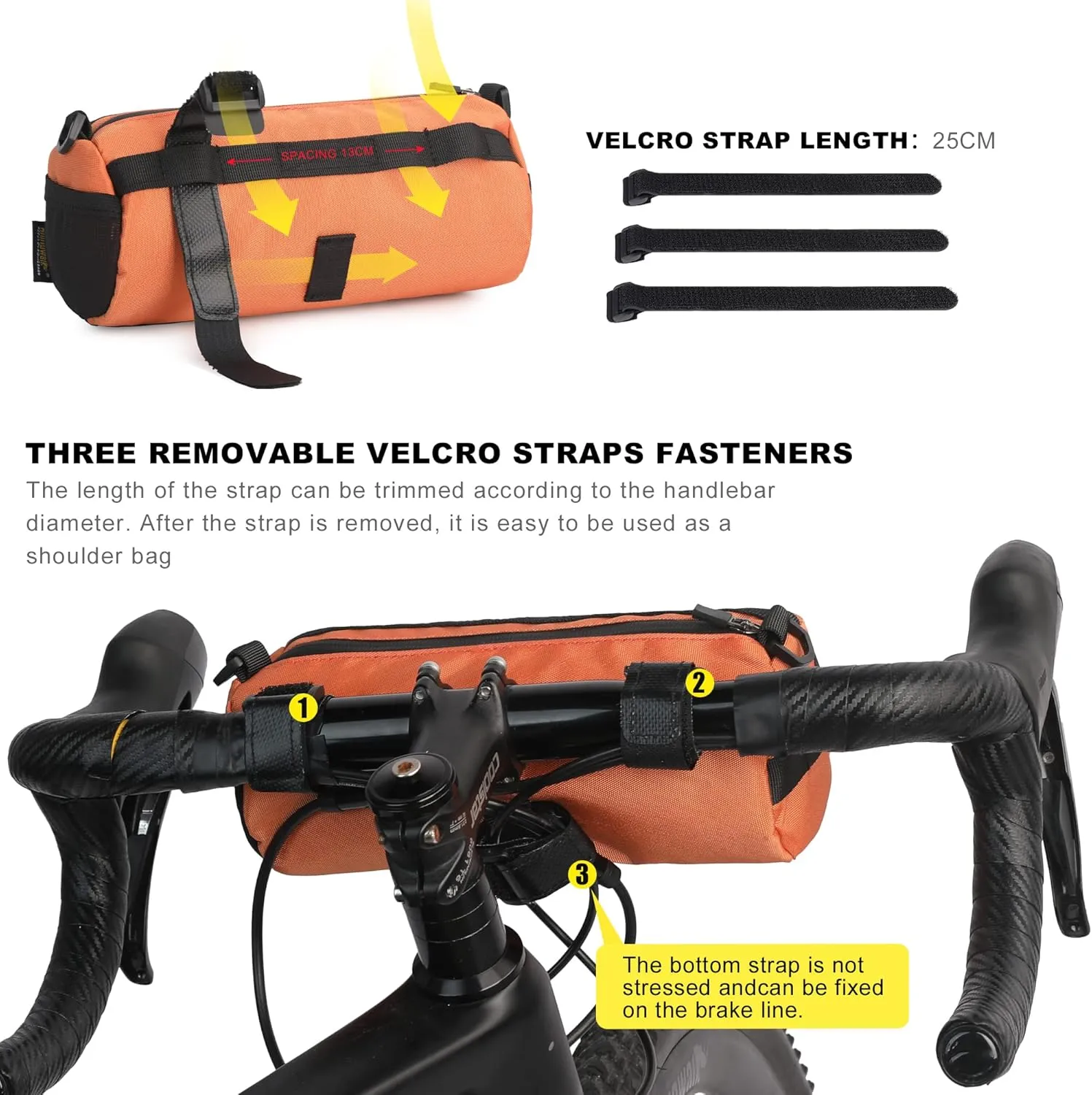 Rhinowalk Bike Handlebar Bag, Bicycle Front Bag Shoulder Bag Storage Bag with Shoulder Strap for Road Mountain Bike Cycling Travel