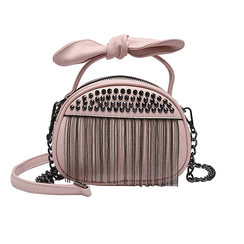 Rivet Women Handbag Leather