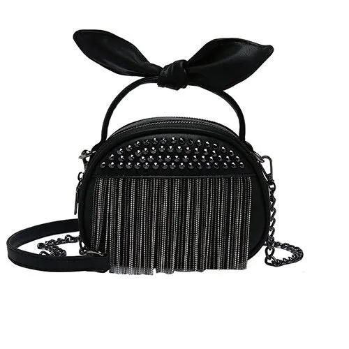 Rivet Women Handbag Leather
