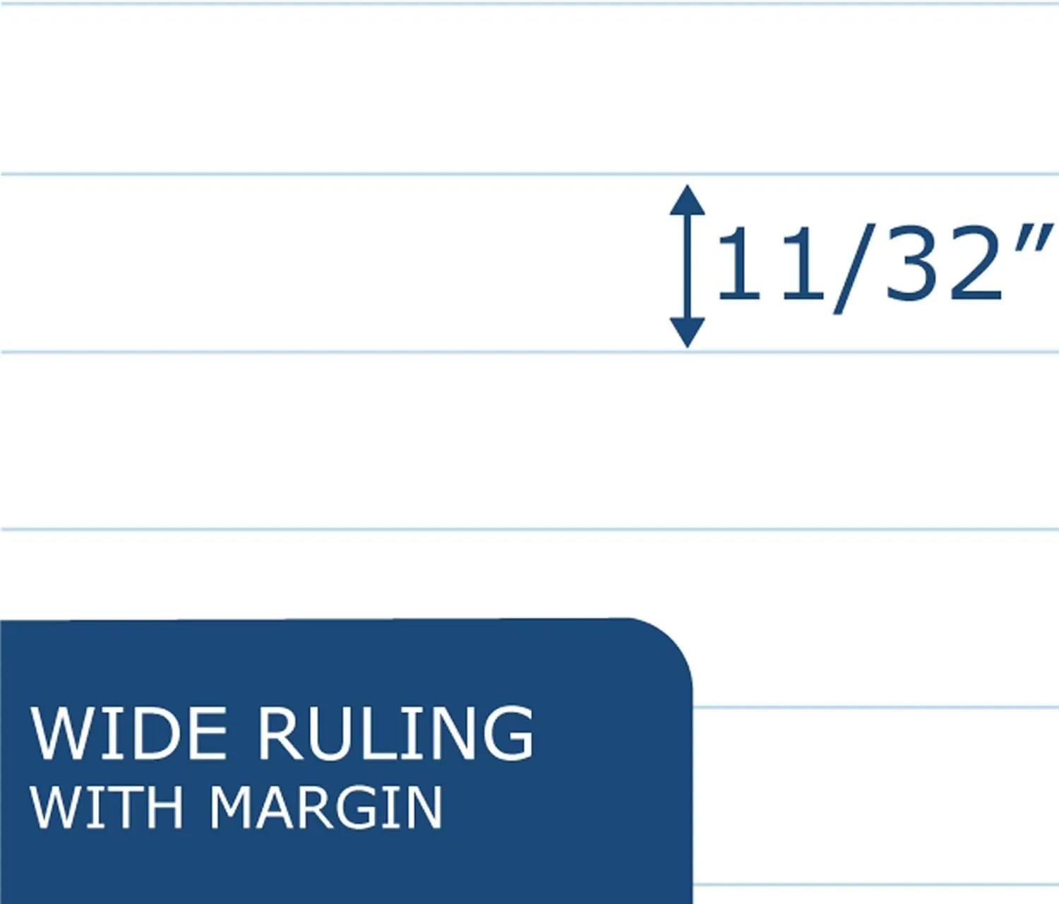 ROARING SPRING Blue Exam Book, Wide Ruled with Margin, 6 Sheets/12 Pages, 8.5" x 7", Pack of 50