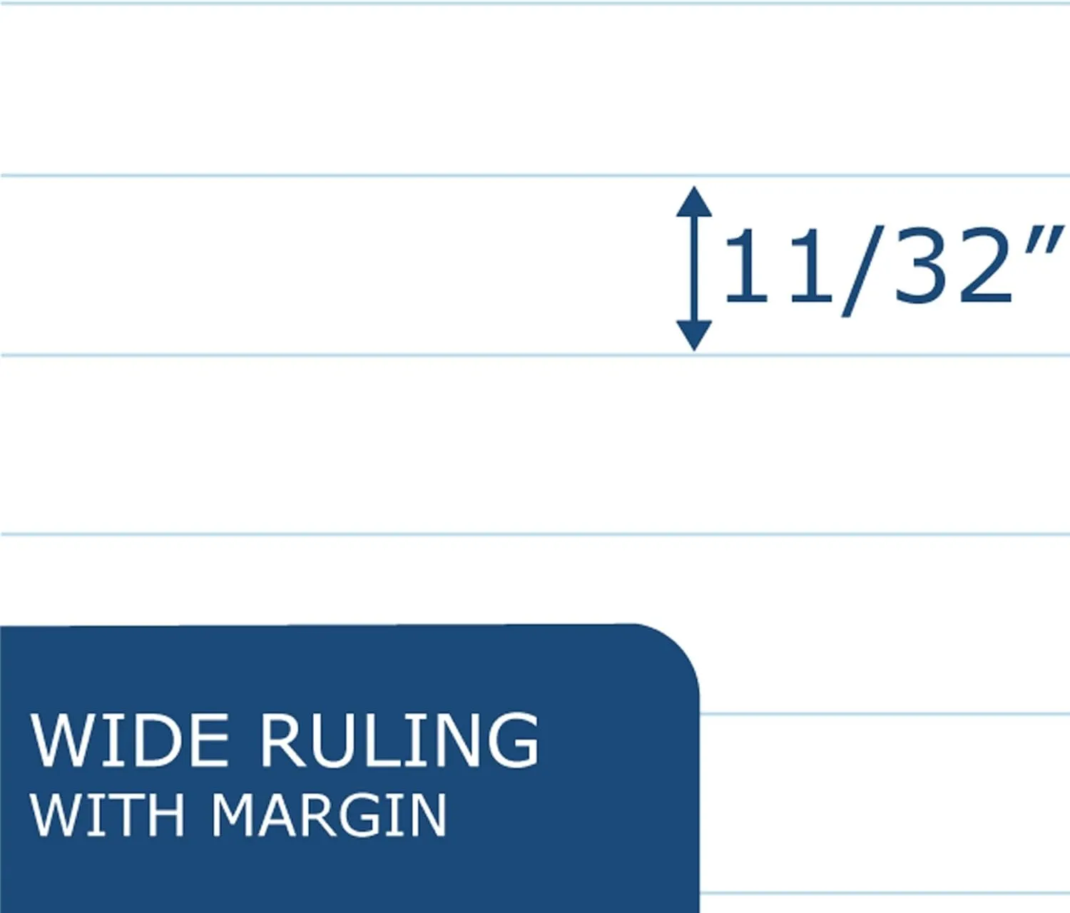 ROARING SPRING Blue Exam Book, Wide Ruled with Margin, 6 Sheets/12 Pages, 8.5" x 7", Pack of 50