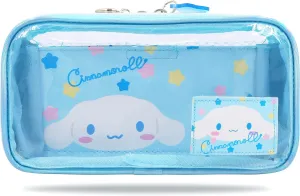 Roffatide Anime Cinnamoroll Clear Makeup Bag Blue Waterproof Cosmetic Case Holographic PVC Toiletry Pouch Travel Packing Bag for Girls